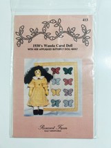 1994 Rosecrest Farm Sewing Pattern #413 1930s Wanda Carol Doll &amp; Quilt - $9.89