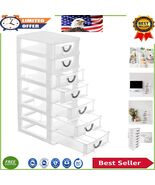 Compact White Mini Storage Box with 7 Clear Drawers - Ideal for Craft Su... - $67.13 CAD