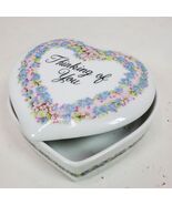Vintage 1980 Enesco Thinking Of You Heart Trinket Box 3.5x1.5 Inch - $259.65 MXN