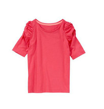 New Crazy 8 Girls Ruched Short Sleeve Cute Pink 100% Cotton Tee Shirt Sz... - £9.95 GBP