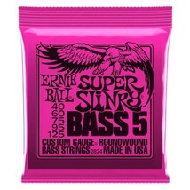 Ernie Ball 2824 Super Slinky 5-String Bass Set, Long Scale 40-125 - £19.97 GBP