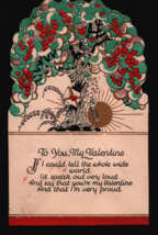 Vintage Valentines Day Card Child Under Tree 1931 With Mailed Envelope - £7.95 GBP