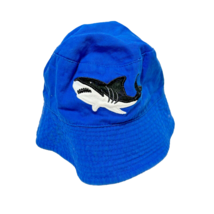 Vintage Toffee Apple Toddler Cotton Bucket Sun Swim Hat Blue with Shark - £8.07 GBP