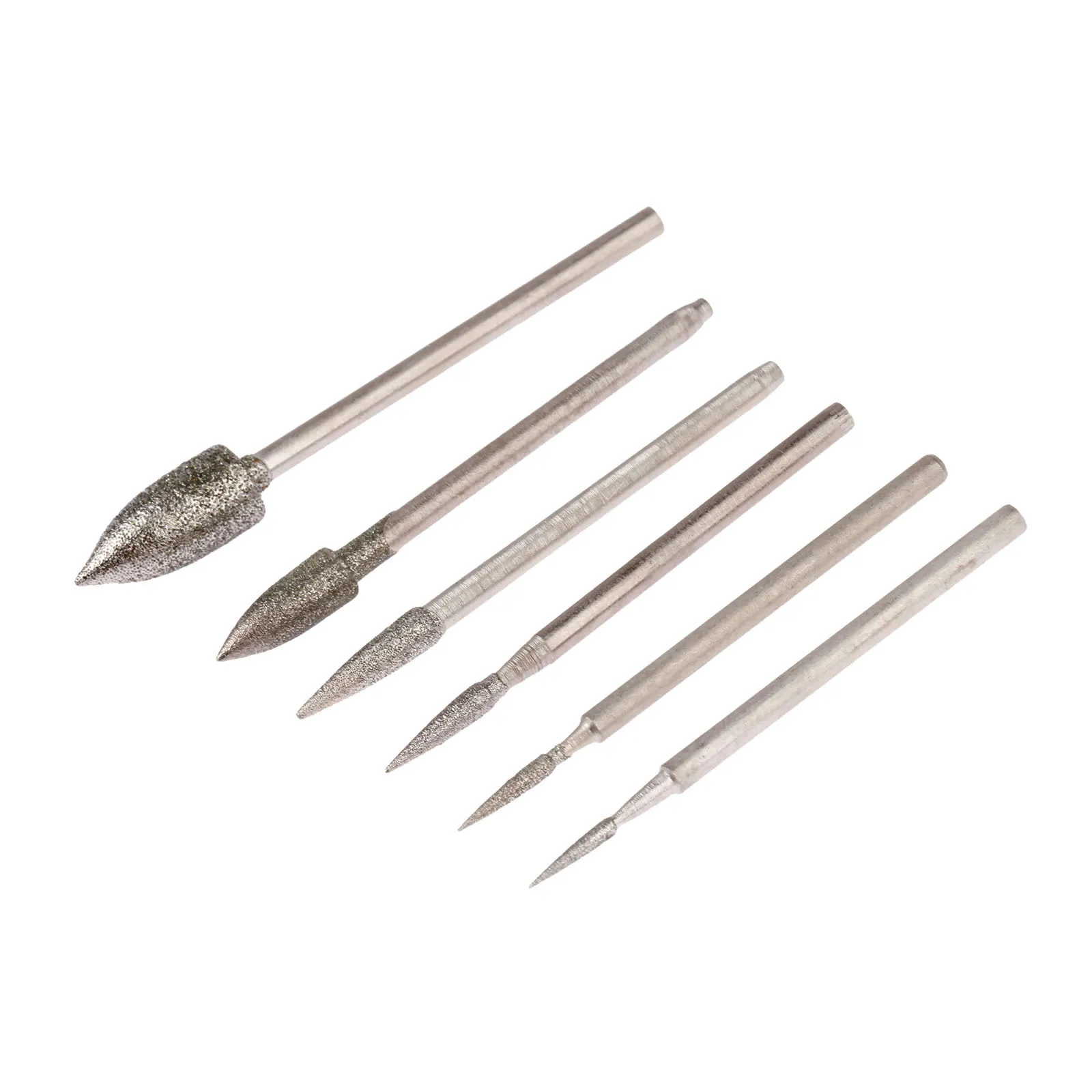 6Pcs Dremel Accesories 2.35mm Shank Electroplating  Grinding Head Polished Needl - $209.66