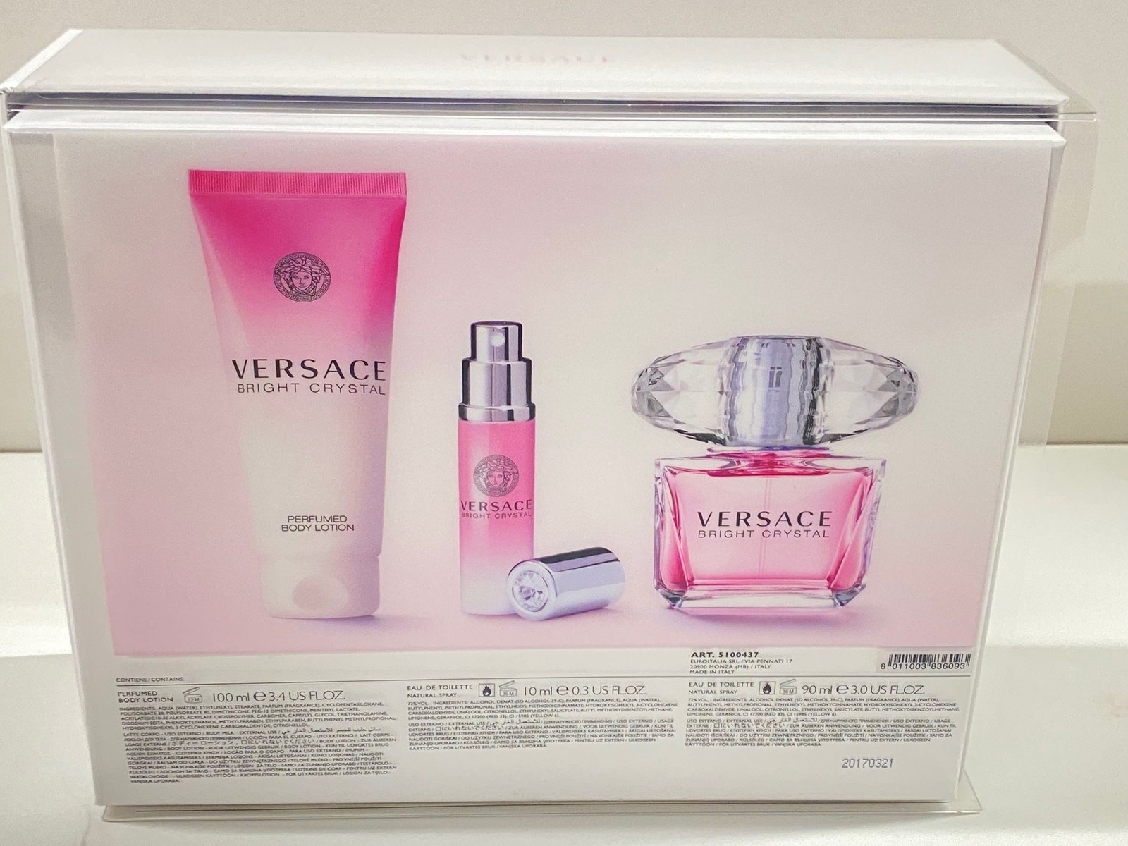 Versace Bright Crystal Set 3pcs gift set for women 3.4oz EDT Spray -NEW WITH BOX Item image 3