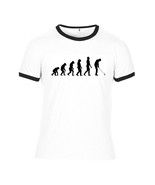 Evolution of Man Golfer Ringer T Shirt - Golf Tee - £10.15 GBP