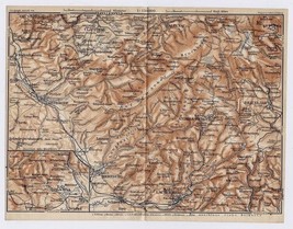 1910 Original Antique Map Of Upper Ober Harz Mountains / Germany - £13.61 GBP