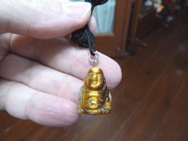 (cj100-3) little Buddha BROWN TAN gemstone Pendant carving Buddhist NECK... - £6.75 GBP