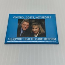 Bill Hillary Clinton Health Care Reform Blue Political Button Election K... - $9.90