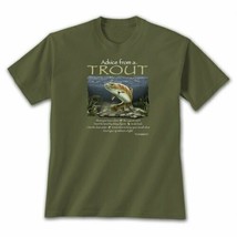 Trout T-shirt S Small NWT Advice Cotton Green New - £16.10 GBP