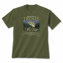 Trout T-shirt S Small NWT Advice Cotton Green New - £16.00 GBP