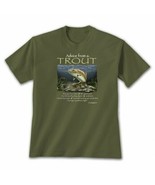 Trout T-shirt S Small NWT Advice Cotton Green New - £15.95 GBP