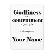  Personalized Godliness 1 Timothy 6:6 Bible Verse Canvas Christi - £59.41 GBP+