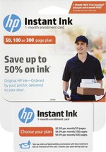 HP Instant Ink $4.99 Credit Prepaid Enrollment Card HP Envy Officejet Pr... - £2.91 GBP