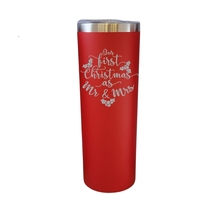 Our 1st Christmas as Mr and Mrs Red 20oz Skinny Tumbler LA5183 - £16.01 GBP