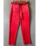 Jules &amp; Leopold Red Velvet Pants Pull On Slim Leg Belted - Women&#39;s Size S/P - $451.23 MXN