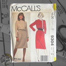 McCall's 9304 Misses' Dress and Belt Pattern Size 12 Bust 34 Uncut Vintage 1980s - $15.00