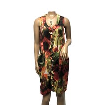 Vera Wang Dress Womens Size 12 Sleeveless Floral Ruffle Silky Lightweight V Neck - $19.59