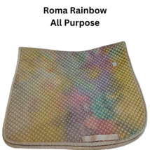 Roma All Purpose Horse English Saddle Pad Rainbow Tie Dye USED image 1