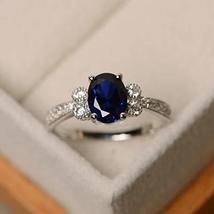 Arenaworld 925 Sterling Silver 5 Carat Blue Sapphire Oval Shape Antique ... - £47.33 GBP