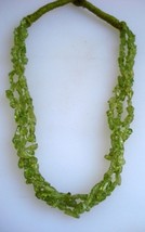peridot gemstone beads necklace strand rajasthan india - £69.63 GBP