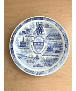 Vintage 1951 Vernon Kilns Detroit 250th Collector&#39;s Plate Blue Transfer ... - £23.35 GBP