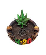 420 Leaf 3D Round Ash Tray Cigarette Burner Incense Stick Holder Rasta H... - $24.74