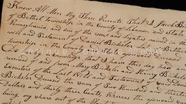 1835 Antique Handwritten Deed Release Bethel Lebanon Pa Bicksler Plantation - £68.68 GBP