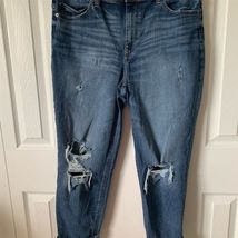 Express Women&#39;s Size 12 High-Rise Distressed Girlfriend Jeans Blue - €17,11 EUR