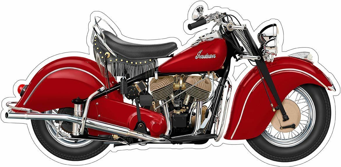 Large 1947 Indian Chief Plasma Cut Motorcycle Terry Pastor Art Metal Sign - $49.95