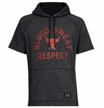 Under Armour Mens Project Rock Respect Short Sleeve Hoodie S 1326409-001 - £44.85 GBP