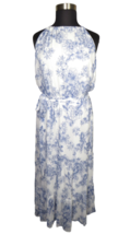 City Chic Women&#39;s Zen Halter Neck White Blue Floral Tiered Maxi Dress Plus 24 - £39.50 GBP