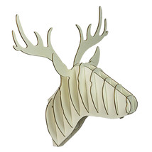 Shiraleah White Deer Head Puzzle Wall Mount Trophy Sculpture - £12.73 GBP