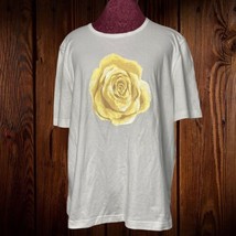 Cathy Daniels Short Sleeve Engineered Flower Top Size: XL Color: White  - $20.00