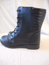 Women&#39;s Rue 21 Ribbed Back Front Lace Boots Size X-Large 10 Black  NEW - £21.33 GBP