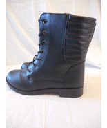 Women&#39;s Rue 21 Ribbed Back Front Lace Boots Size X-Large 10 Black  NEW - £21.33 GBP