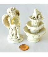 Miniature Dollhouse Fairy Garden Cherub Statue Gazing Ball &amp; Fountain wi... - £18.88 GBP