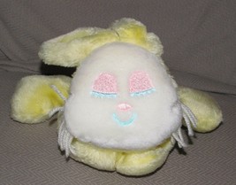 Vintage Eden Toys Stuffed Plush Baby Bunny Rabbit Yellow Rattle Pink Sleepy Eyes - £77.86 GBP