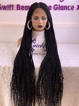 Braided Wig, Goddess Locs On Synthetic Full Lace Wig, Faux Locs, Dread L... - £151.91 GBP