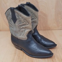 Dingo Womens Cowgirl Boots Size 6 M Black Gray Leather Mid Calf Casual - £31.14 GBP