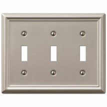 Creative Accents Brushed Nickle Steel - 3 Toggle Wallplate 9LBN103 - £7.56 GBP