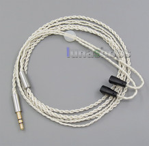 3.5mm With Earphone Hook Silver Foil Plated PU Skin Cable For Sennheiser IE8 I - £15.98 GBP