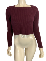 The Limited Women&#39;s Ribbed Knit Cropped Sweater Burgundy XS - $247.19 MXN