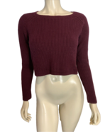 The Limited Women&#39;s Ribbed Knit Cropped Sweater Burgundy XS - $248.44 MXN