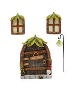 Fairy Door Windows Set Glow Miniature Gnome Home Sculptures Tree Decoration - £24.21 GBP