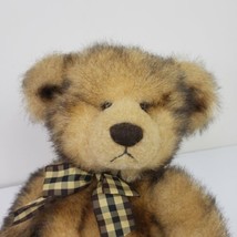 Russ Berrie Madison Teddy Bear Plush Stuffed Animal Brown Plaid Bow Tie Faux Fur - £15.96 GBP