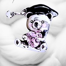 925 Sterling Silver Graduation Teddy bear, Pink Stone - $287.57 MXN