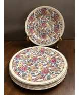 Royal Tudor Ware Set of 4 Plates 8” Barker Bros England Floral w Gold Ac... - £46.52 GBP