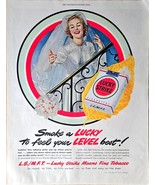 Lucky Strike Wedding Night means fine tobacco Smoke 1949 Vintage Print Ad - $19.50 CAD