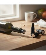5 Pieces Silicone Wine Bottle Stoppers, Black, Stainless Steel Core, Con... - $15.93 CAD